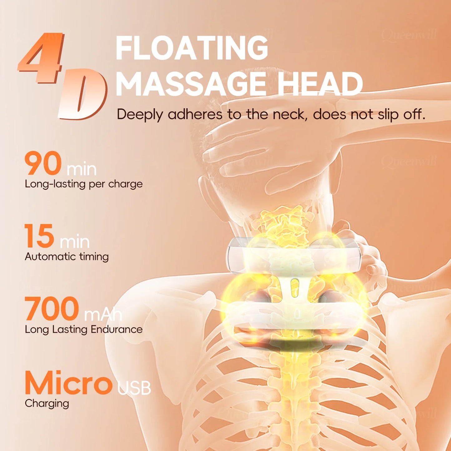 4D Smart Heating Neck Massager